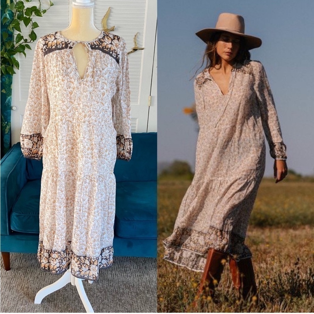 NWT Billabong Storm Rider Midi Dress Cool Wip Bohemian Ling Sleeve Gauze New